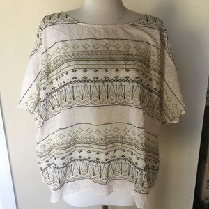 NWOT French Connection embroidered blouse size L